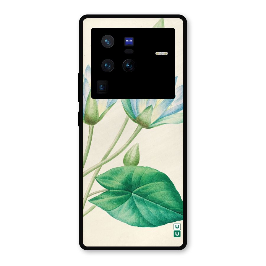 Blue Lotus Metal Back Case for Vivo X80 Pro