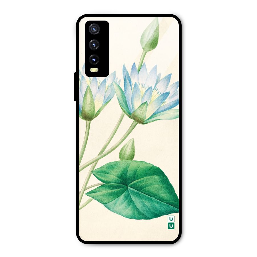 Blue Lotus Metal Back Case for Vivo Y20 2021