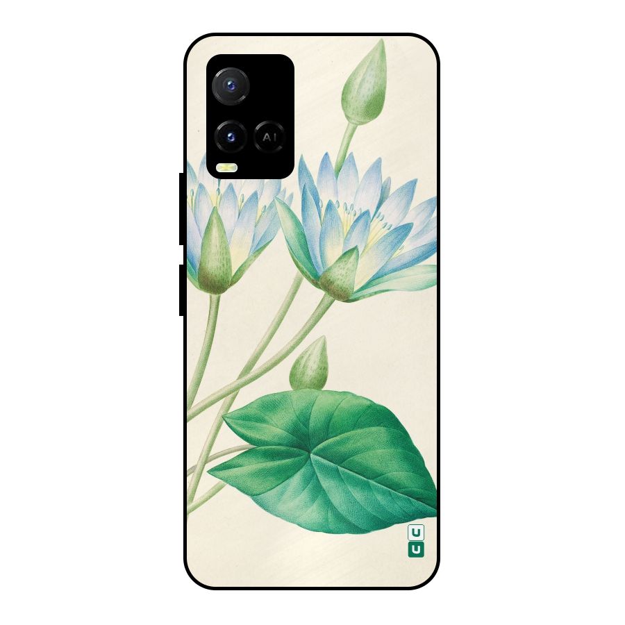 Blue Lotus Metal Back Case for Vivo Y21
