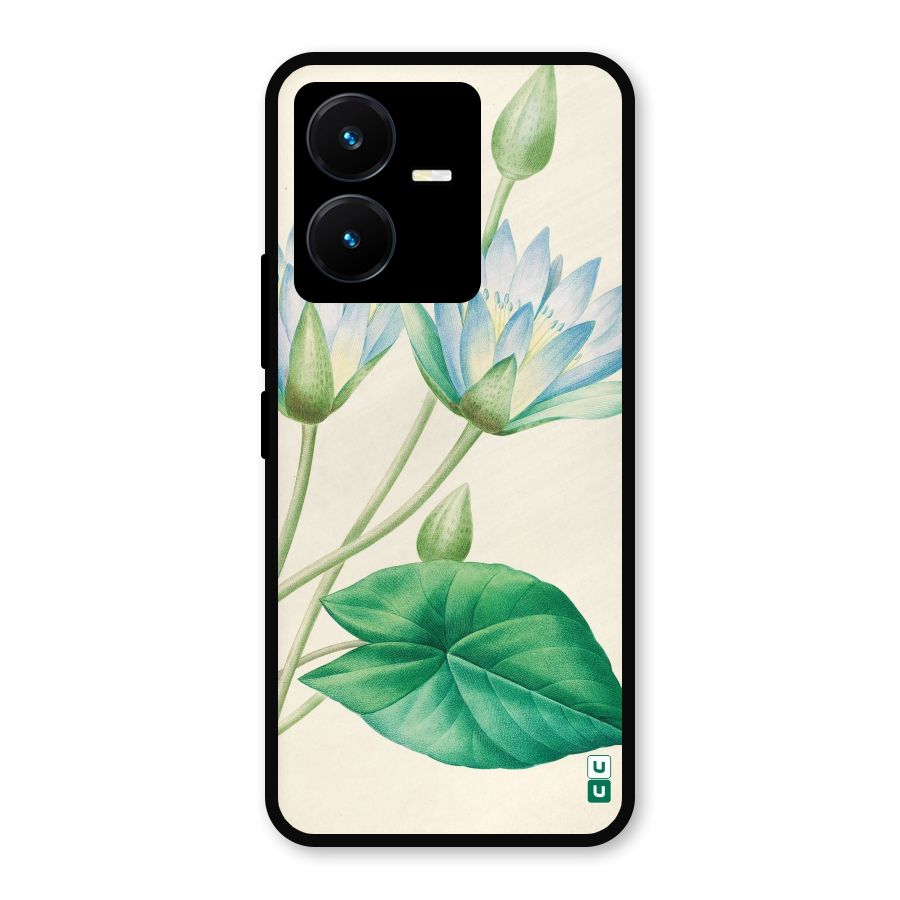 Blue Lotus Metal Back Case for Vivo Y22