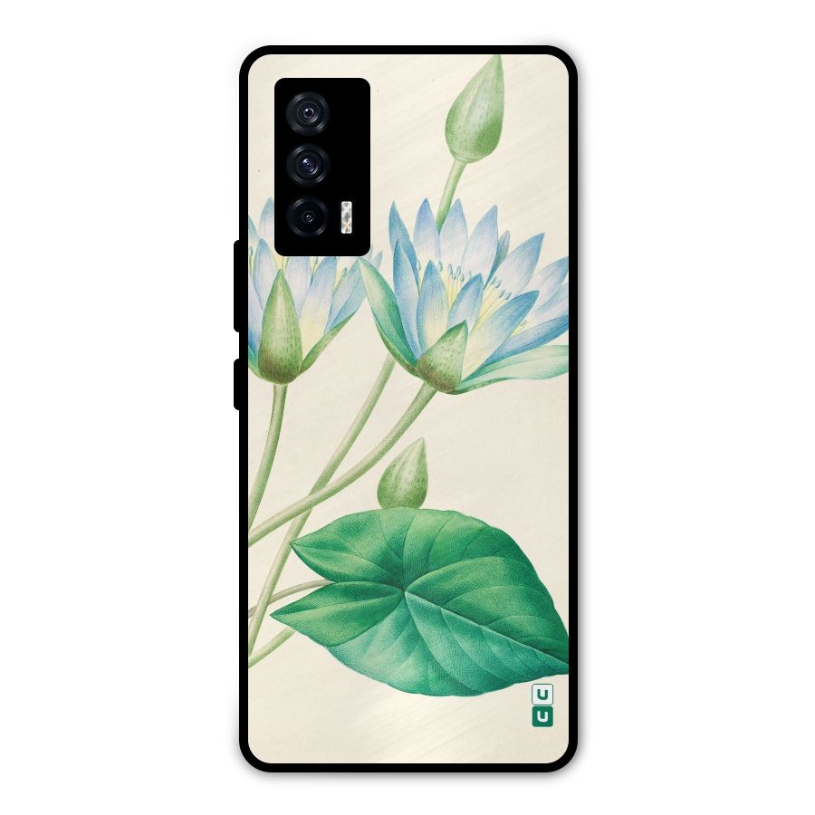 Blue Lotus Metal Back Case for iQOO 7 5G