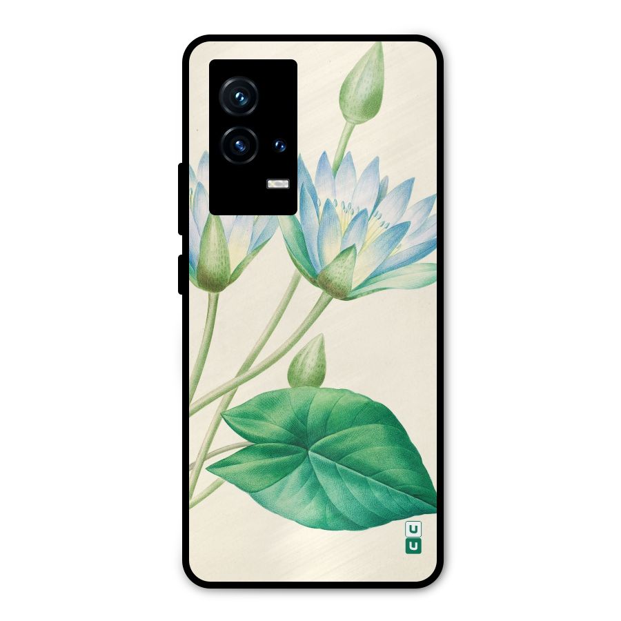 Blue Lotus Metal Back Case for iQOO 9 5G