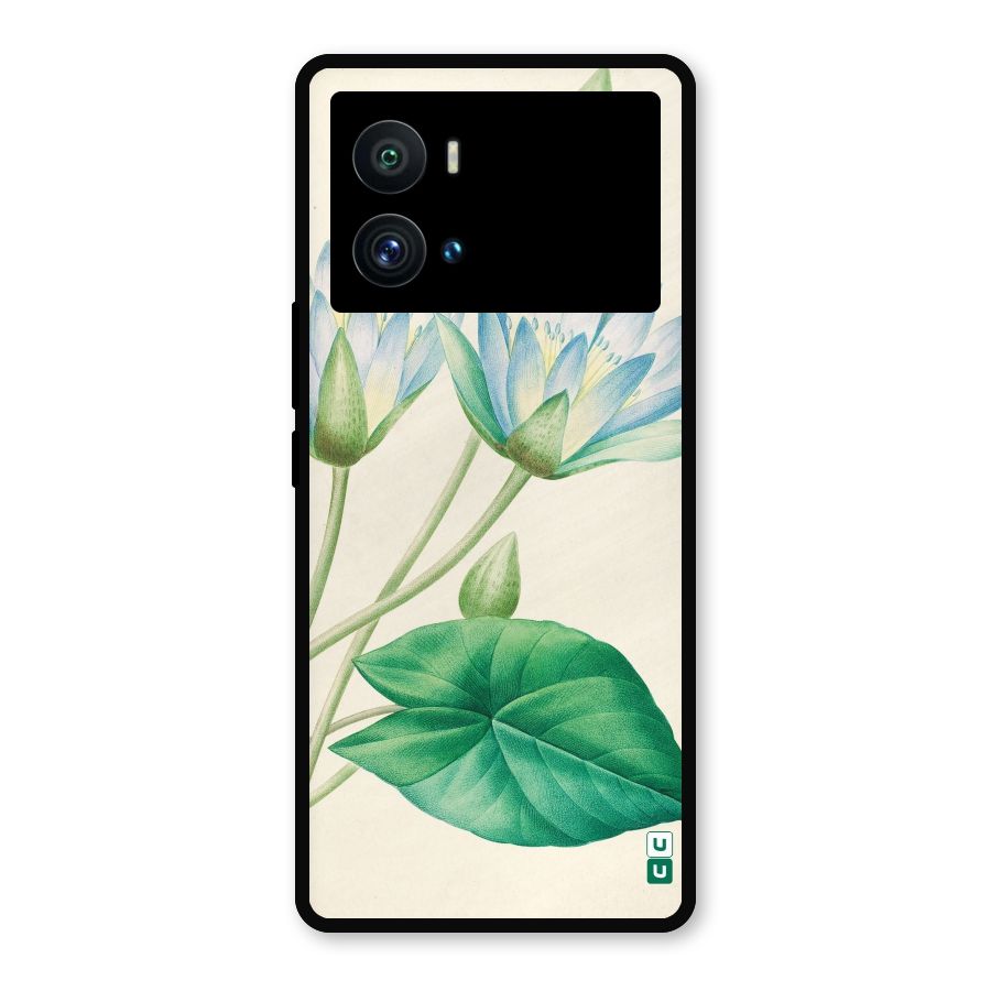 Blue Lotus Metal Back Case for iQOO 9 Pro