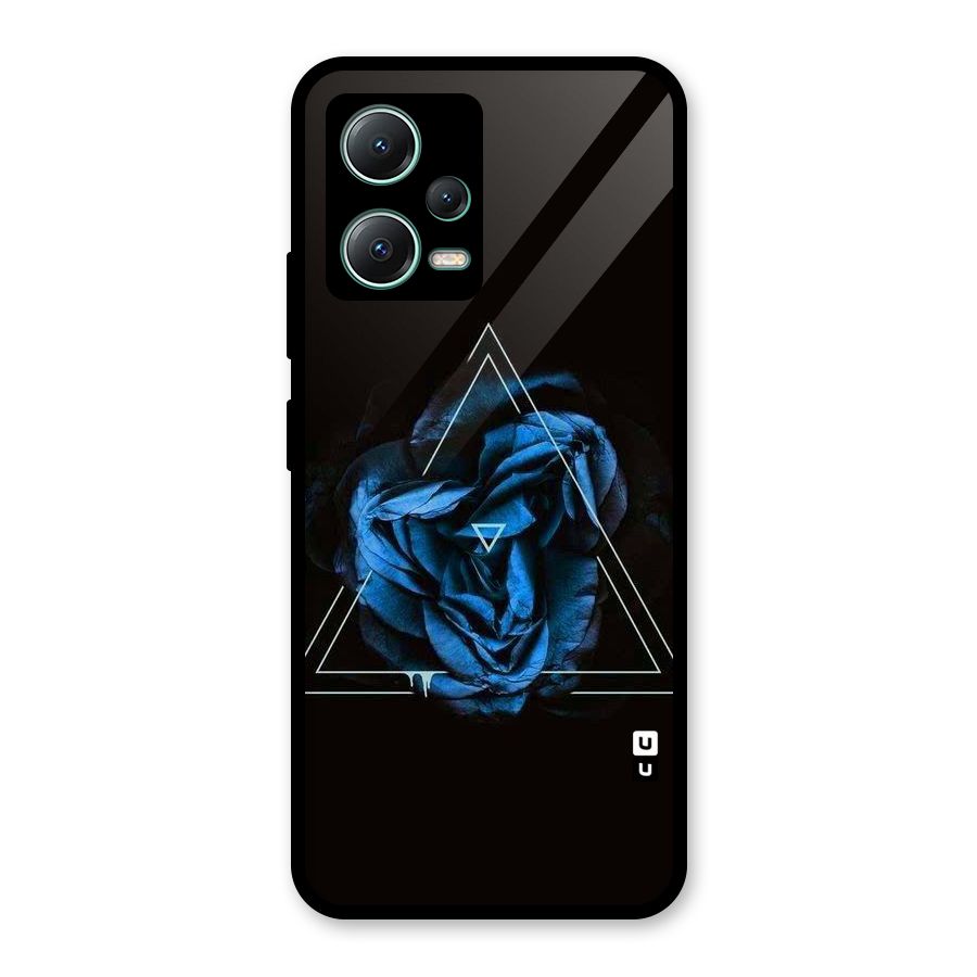 Blue Magic Triangle Glass Back Case for Poco X5