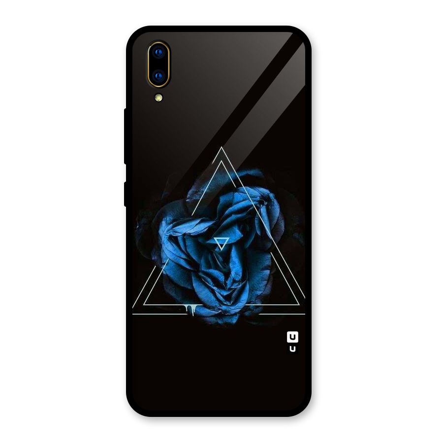 Blue Magic Triangle Glass Back Case for Vivo V11 Pro