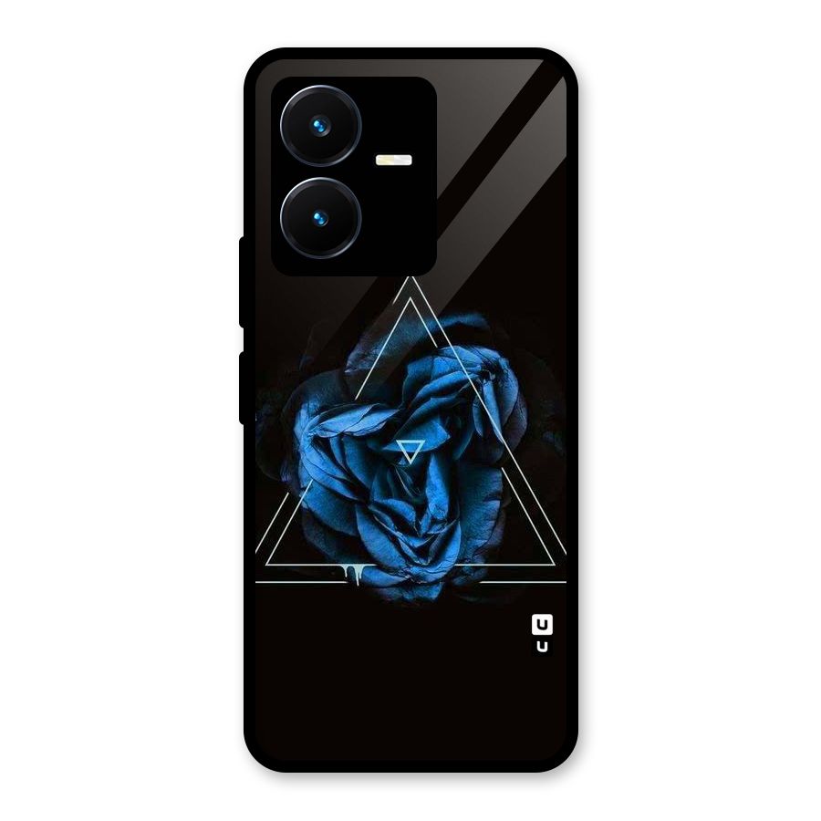 Blue Magic Triangle Glass Back Case for Vivo Y22s