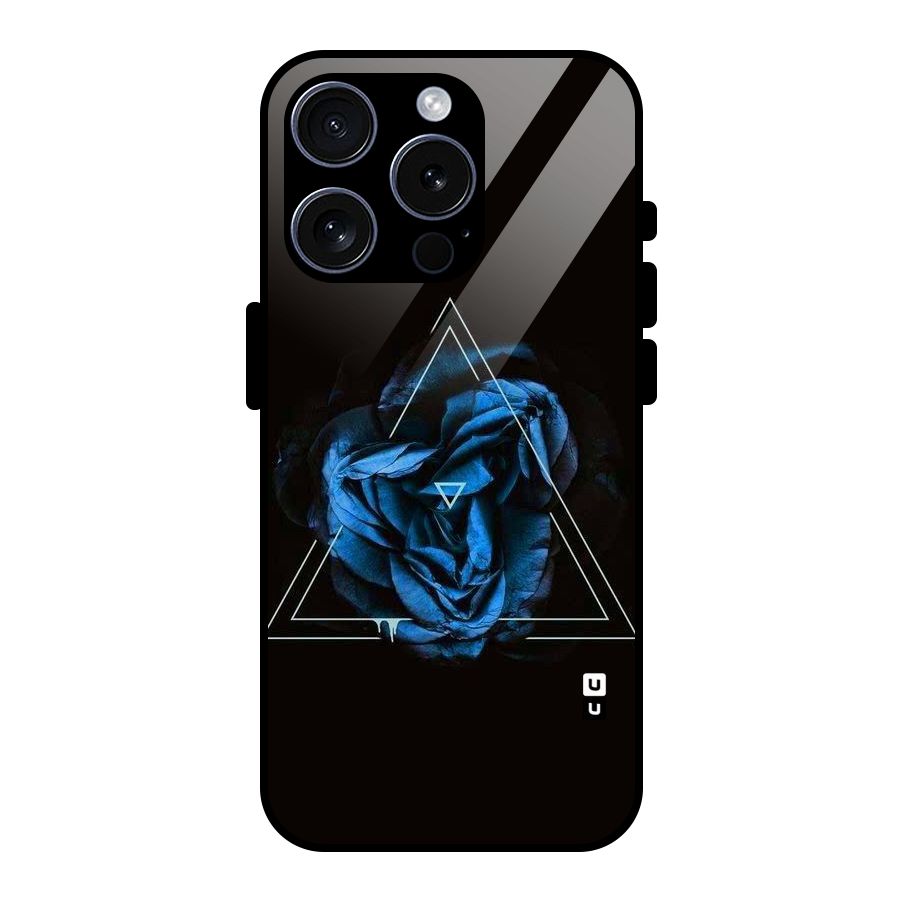 Blue Magic Triangle Glass Back Case for iPhone 15 Pro