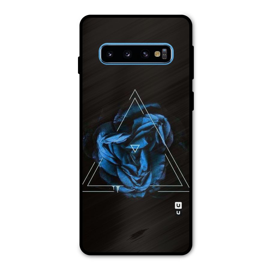 Blue Magic Triangle Metal Back Case for Galaxy S10