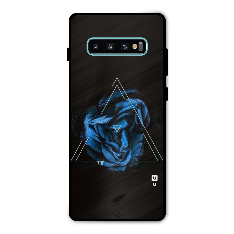 Blue Magic Triangle Metal Back Case for Galaxy S10 Plus