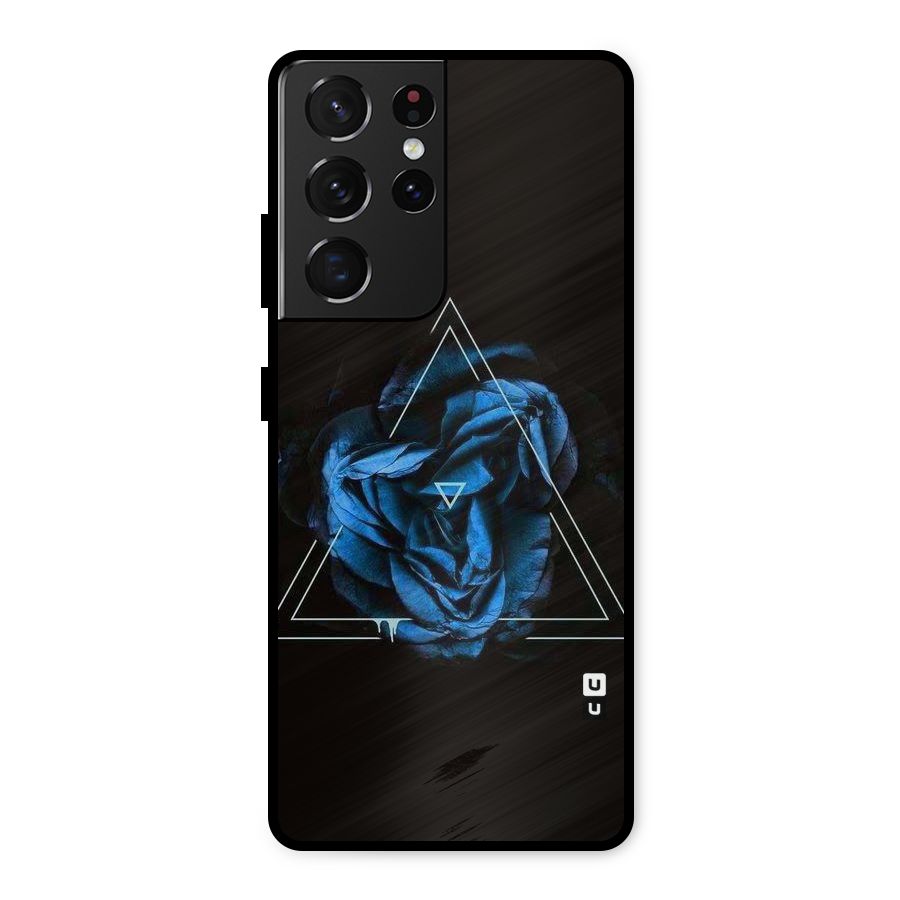 Blue Magic Triangle Metal Back Case for Galaxy S21 Ultra 5G