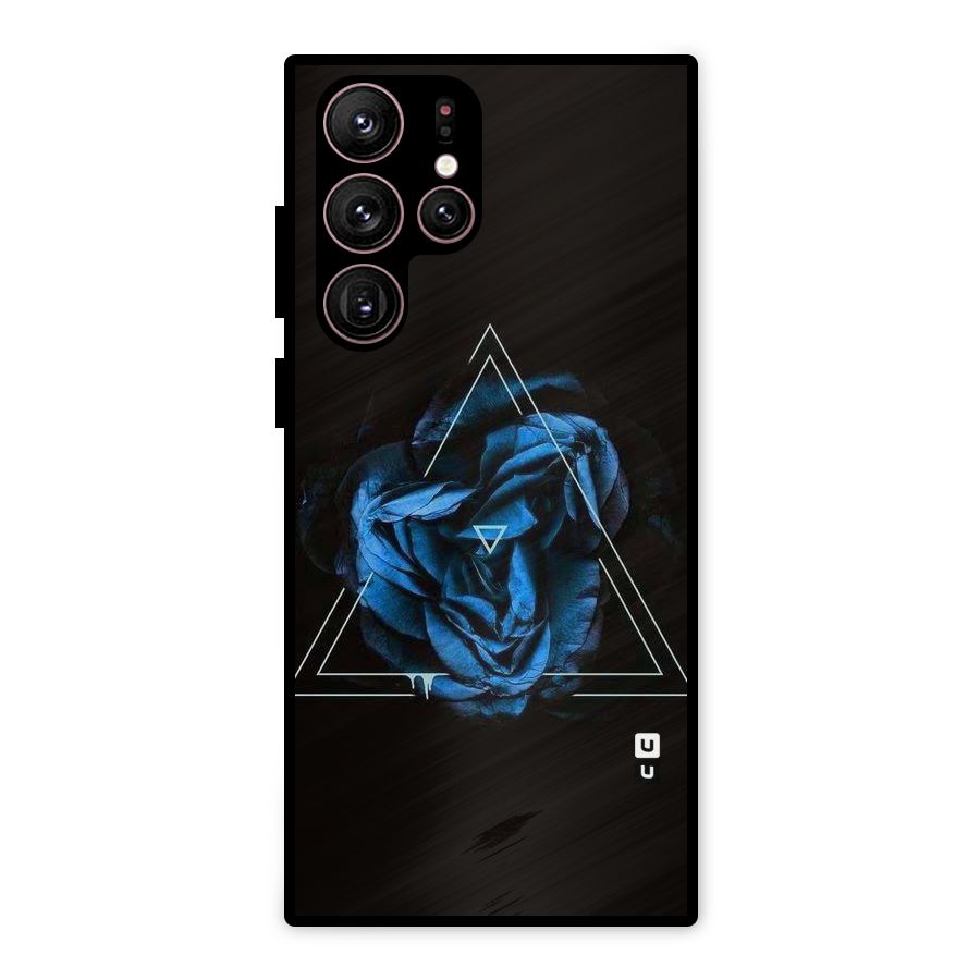 Blue Magic Triangle Metal Back Case for Galaxy S22 Ultra 5G
