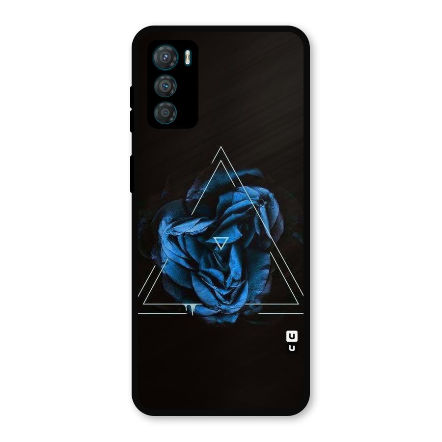 Blue Magic Triangle Metal Back Case for Moto G42
