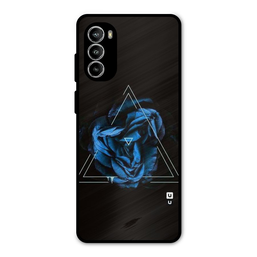 Blue Magic Triangle Metal Back Case for Moto G52
