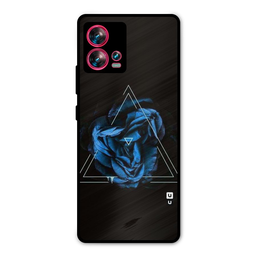 Blue Magic Triangle Metal Back Case for Motorola Edge 30 Fusion