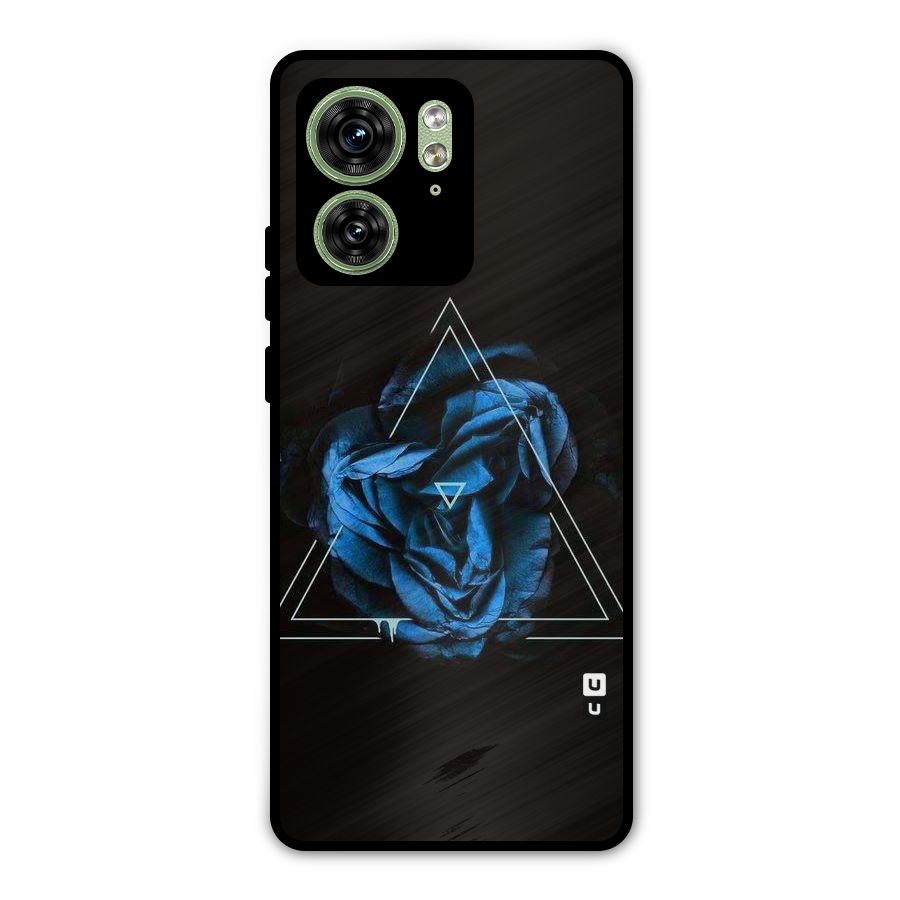Blue Magic Triangle Metal Back Case for Motorola Edge 40 5G