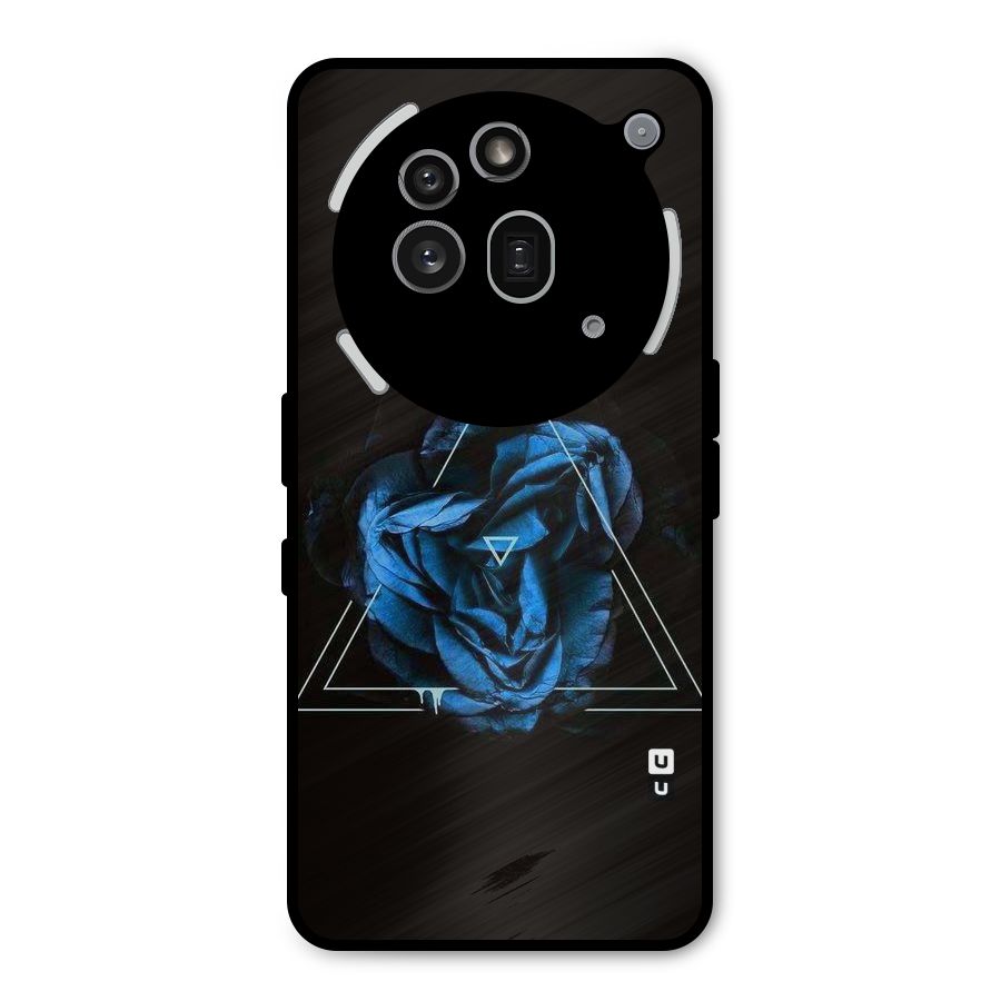 Blue Magic Triangle Metal Back Case for Nothing Phone 3a Pro