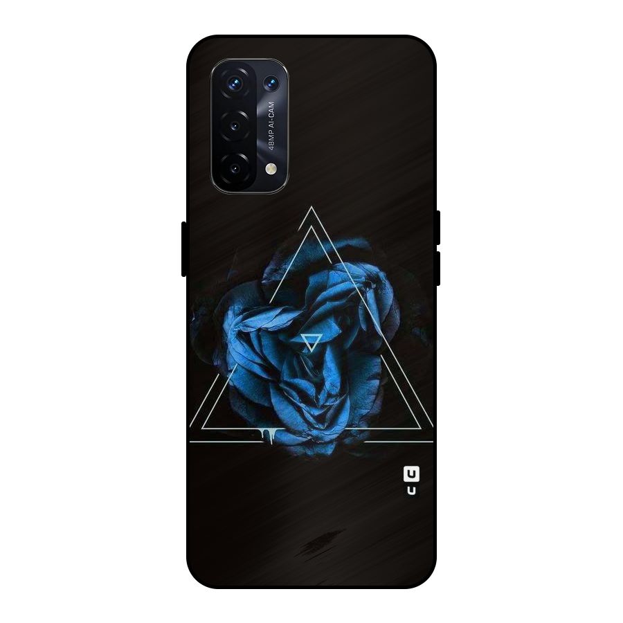 Blue Magic Triangle Metal Back Case for Oppo A74 5G