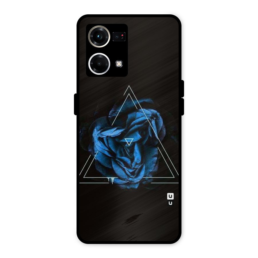 Blue Magic Triangle Metal Back Case for Oppo F21 Pro 4G