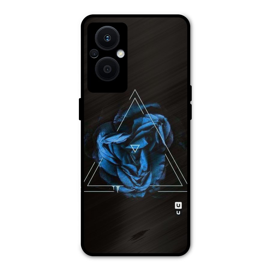 Blue Magic Triangle Metal Back Case for Oppo F21s Pro 5G