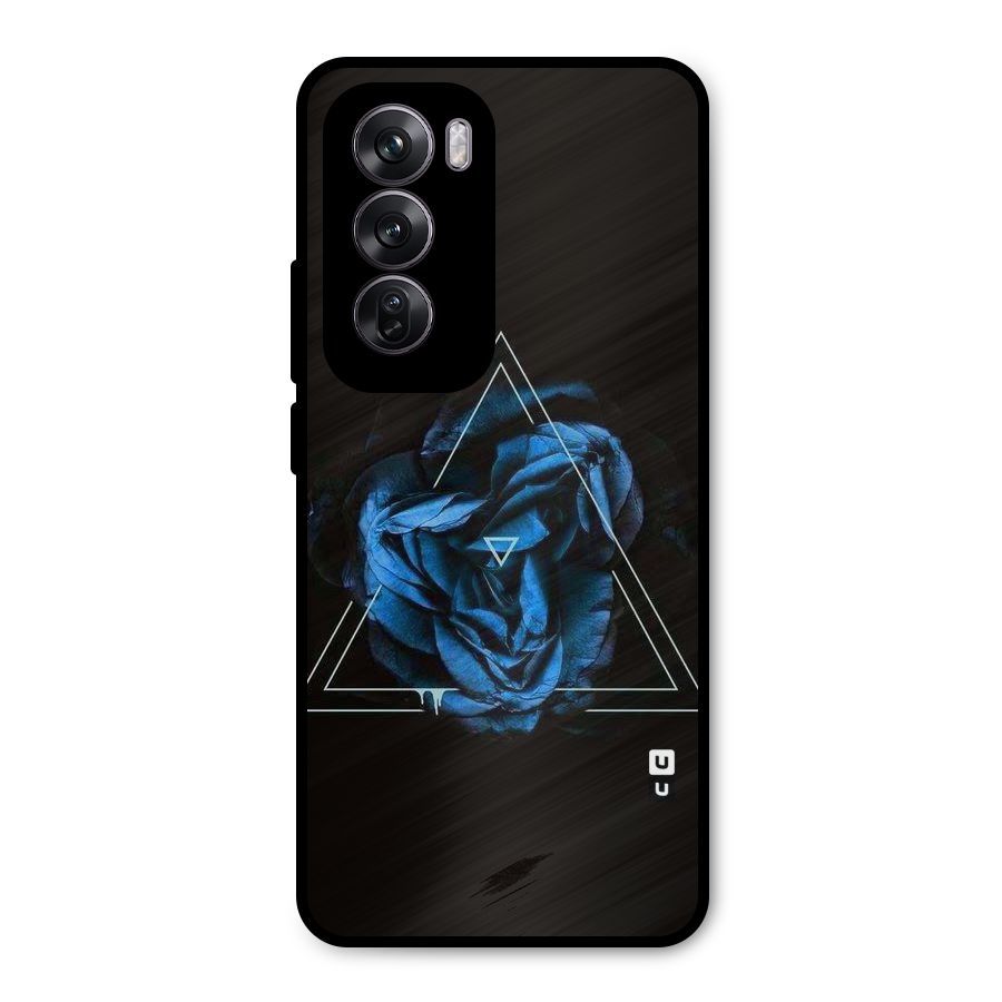 Blue Magic Triangle Metal Back Case for Oppo Reno12 Pro