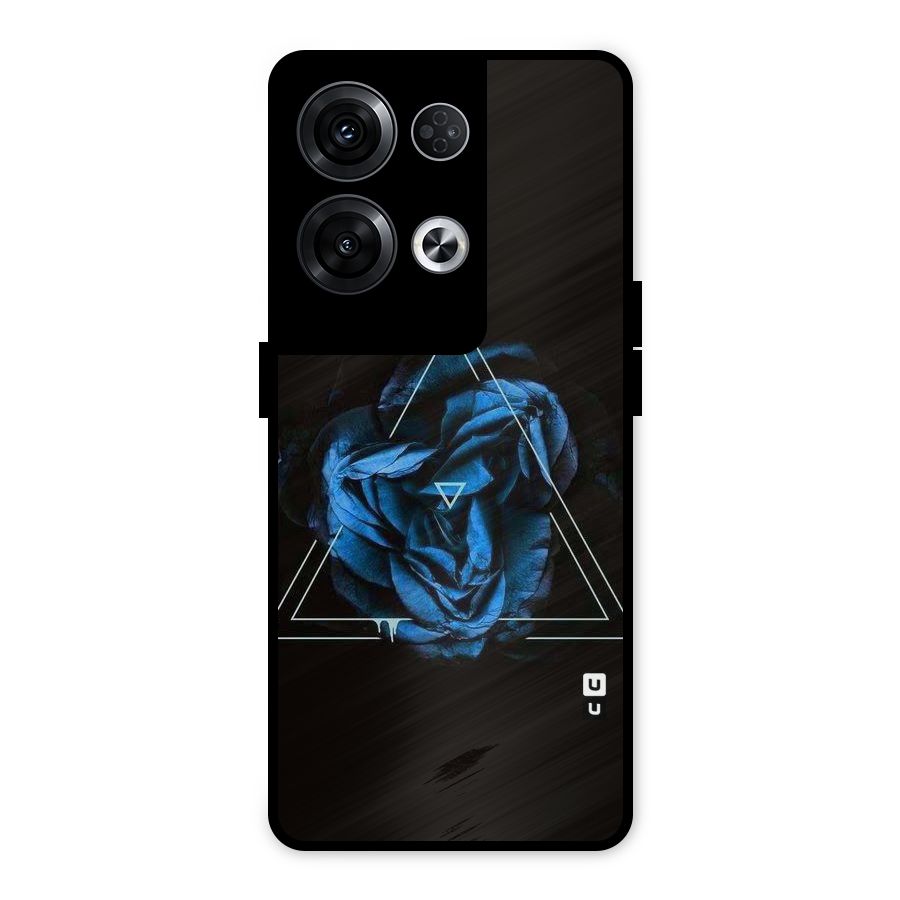 Blue Magic Triangle Metal Back Case for Oppo Reno8 Pro 5G