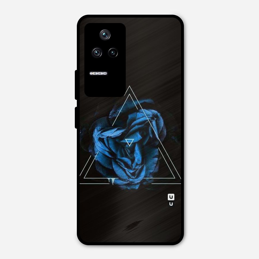 Blue Magic Triangle Metal Back Case for Poco F4 5G