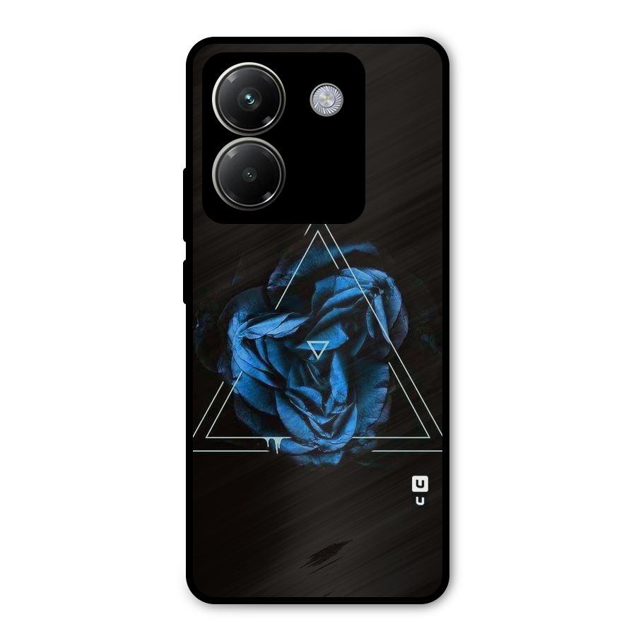 Blue Magic Triangle Metal Back Case for Poco M7 Pro 5G