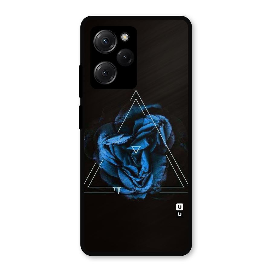 Blue Magic Triangle Metal Back Case for Poco X5 Pro