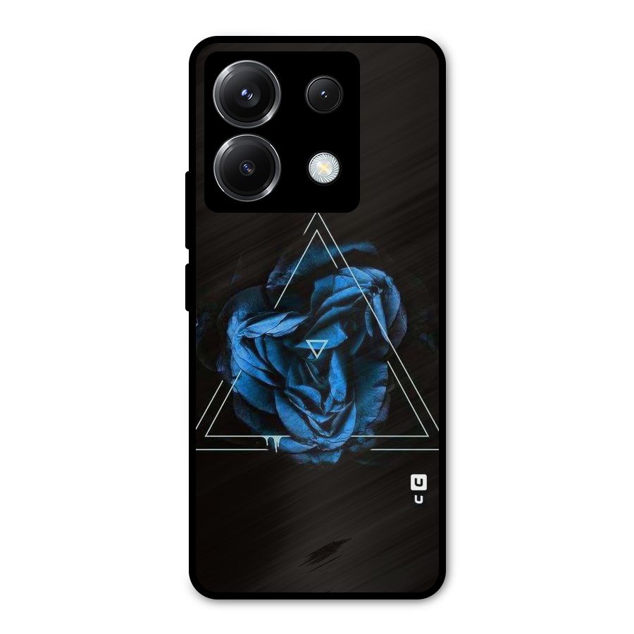 Blue Magic Triangle Metal Back Case for Poco X6