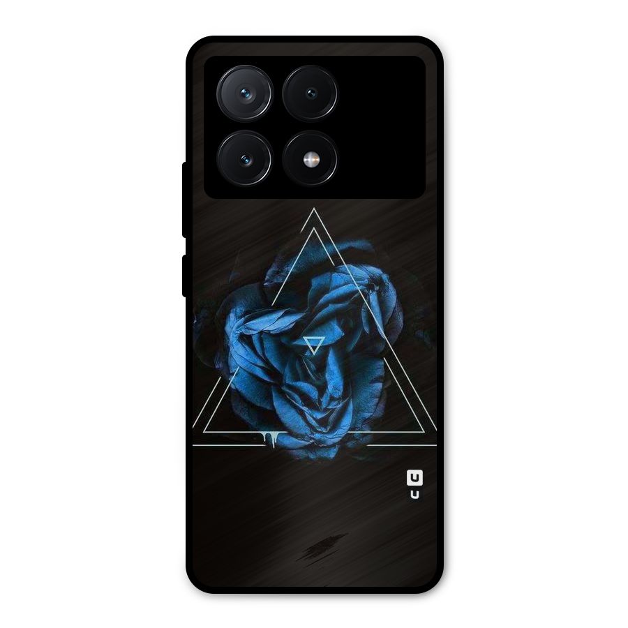 Blue Magic Triangle Metal Back Case for Poco X6 Pro