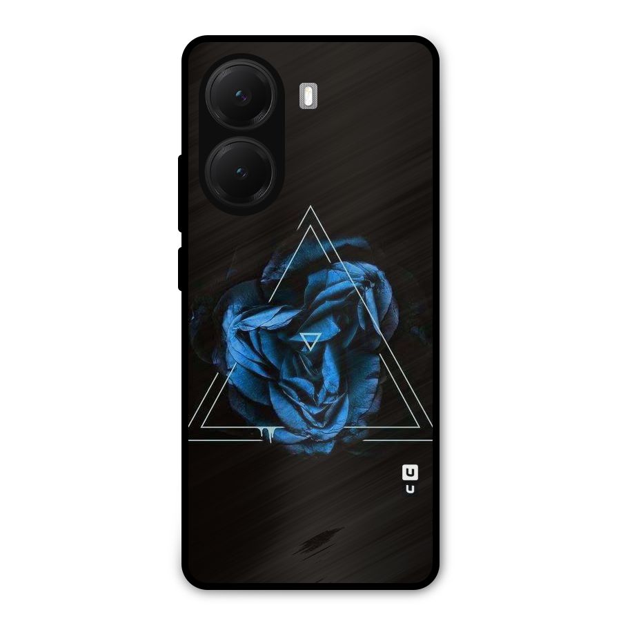 Blue Magic Triangle Metal Back Case for Poco X7 Pro