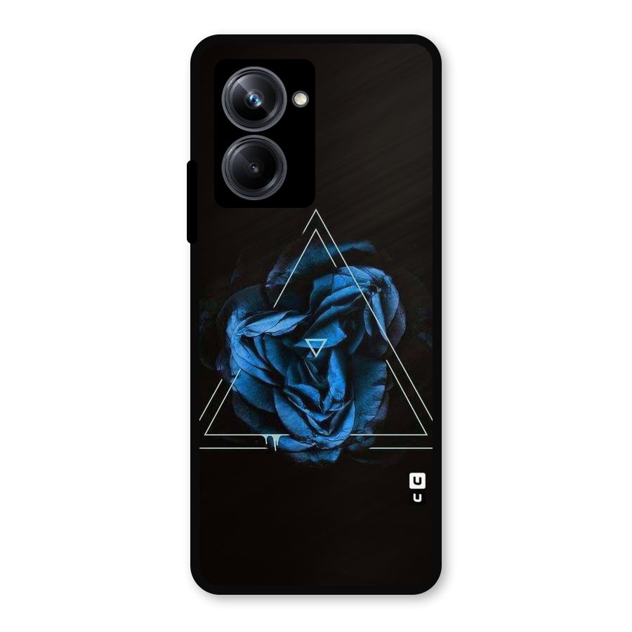 Blue Magic Triangle Metal Back Case for Realme 10 Pro