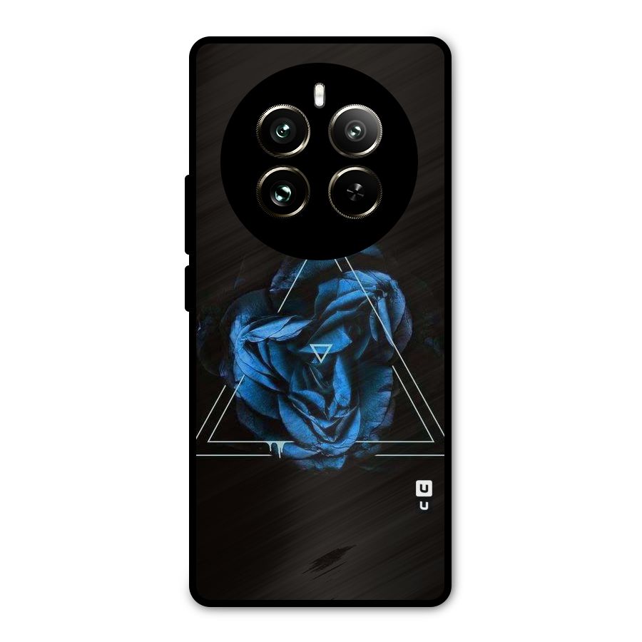 Blue Magic Triangle Metal Back Case for Realme 12 Pro