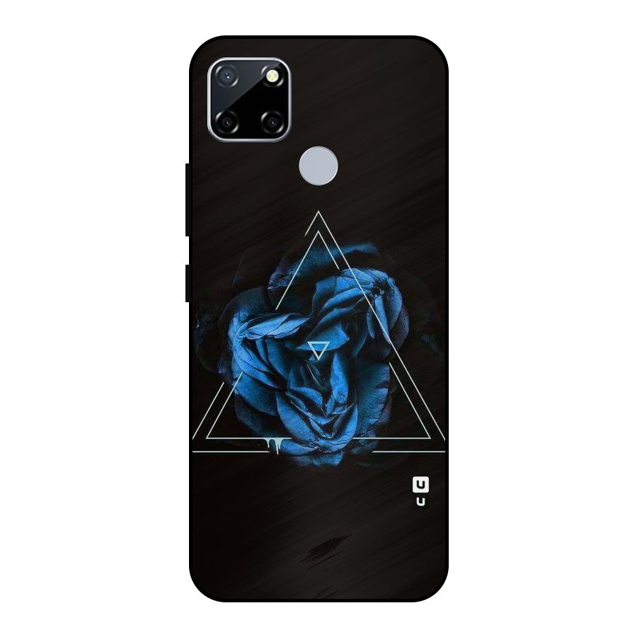 Blue Magic Triangle Metal Back Case for Realme Narzo 30A