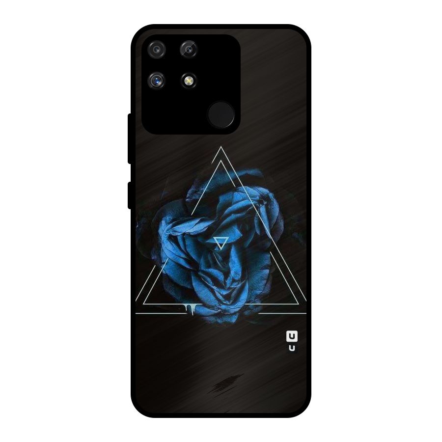 Blue Magic Triangle Metal Back Case for Realme Narzo 50A