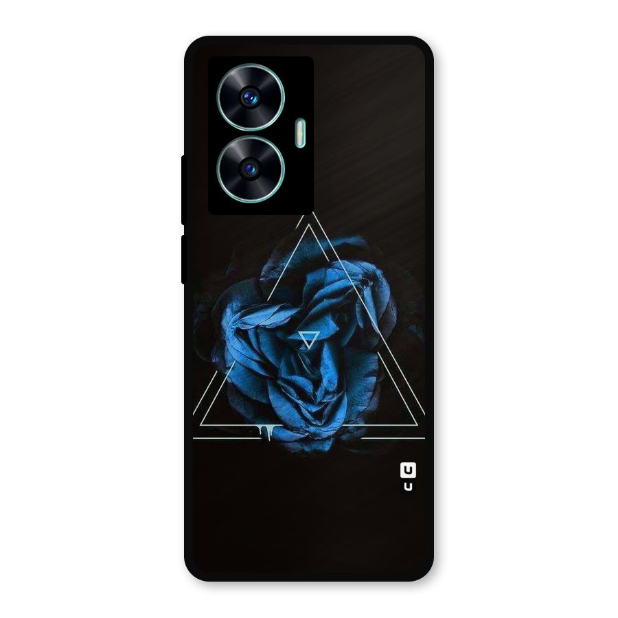 Blue Magic Triangle Metal Back Case for Realme Narzo N55