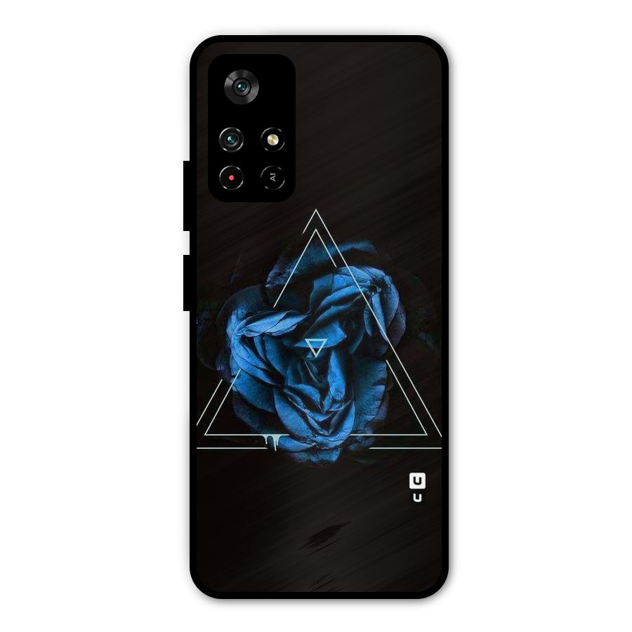 Blue Magic Triangle Metal Back Case for Redmi Note 11T 5G