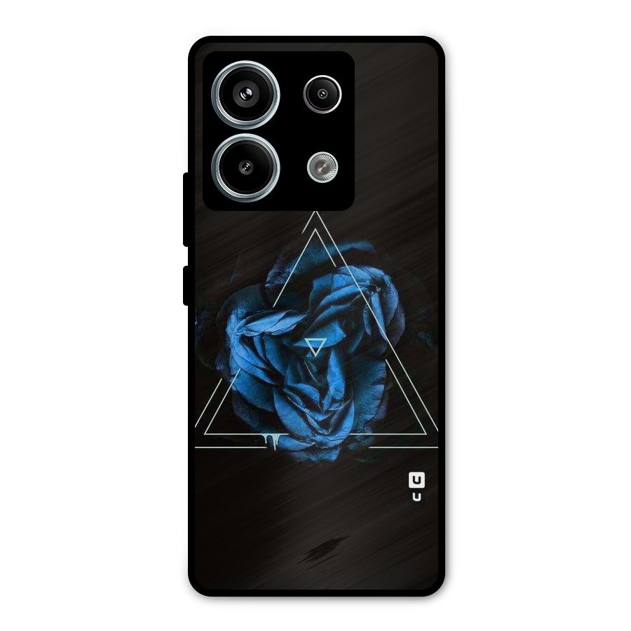 Blue Magic Triangle Metal Back Case for Redmi Note 13 Pro 5G