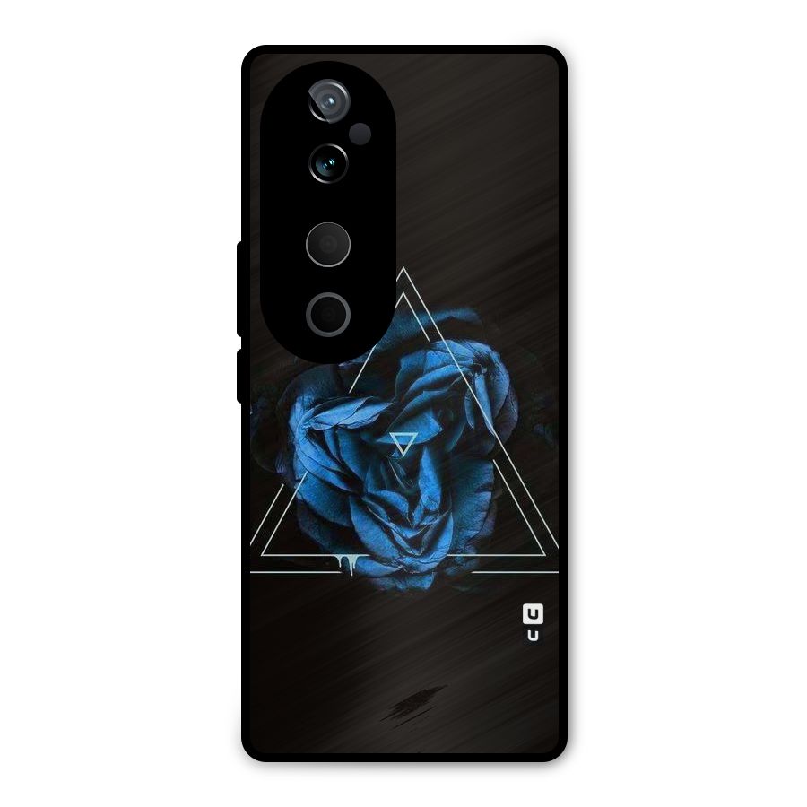 Blue Magic Triangle Metal Back Case for Vivo T3 Ultra