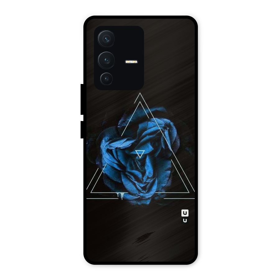 Blue Magic Triangle Metal Back Case for Vivo V23 5G