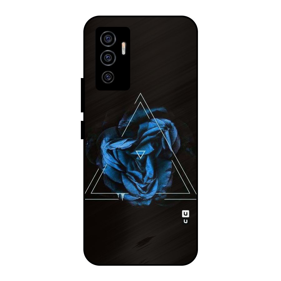 Blue Magic Triangle Metal Back Case for Vivo V23e
