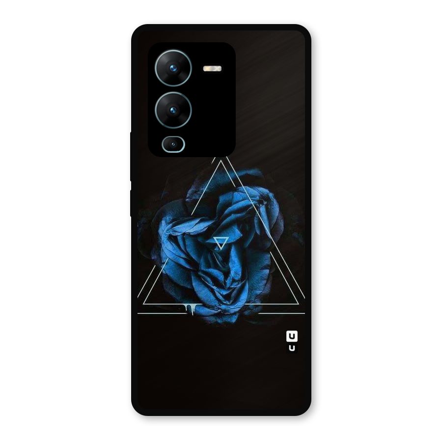 Blue Magic Triangle Metal Back Case for Vivo V25 Pro