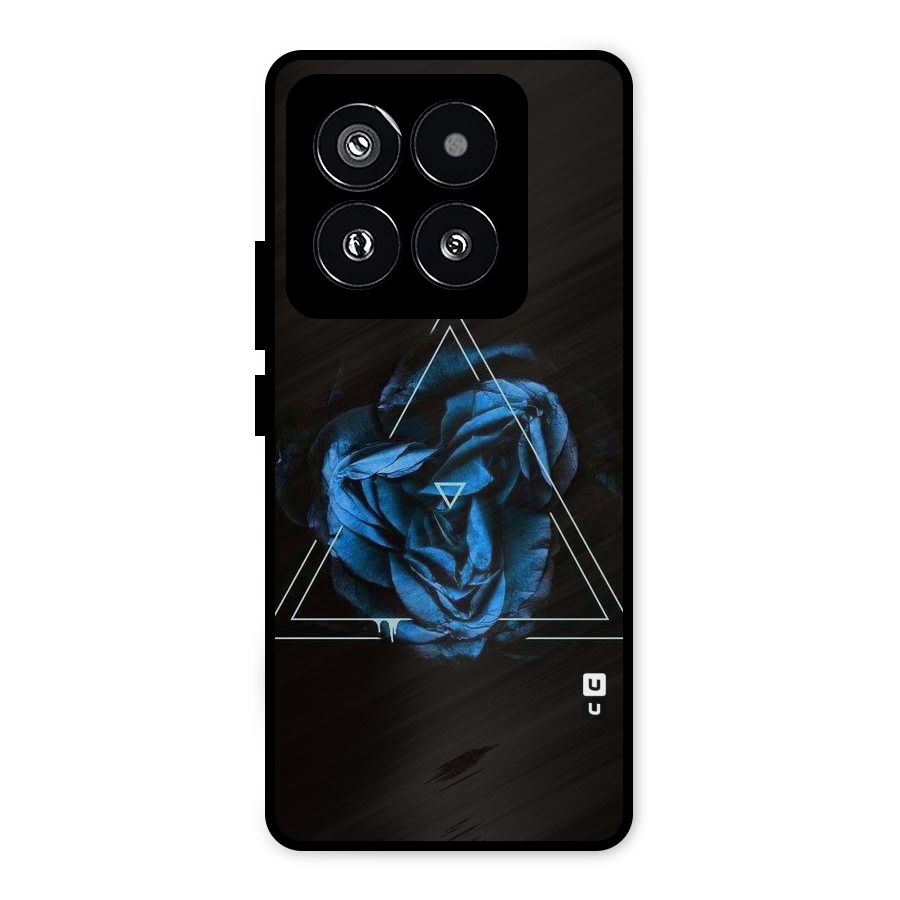 Blue Magic Triangle Metal Back Case for Xiaomi 14 Pro