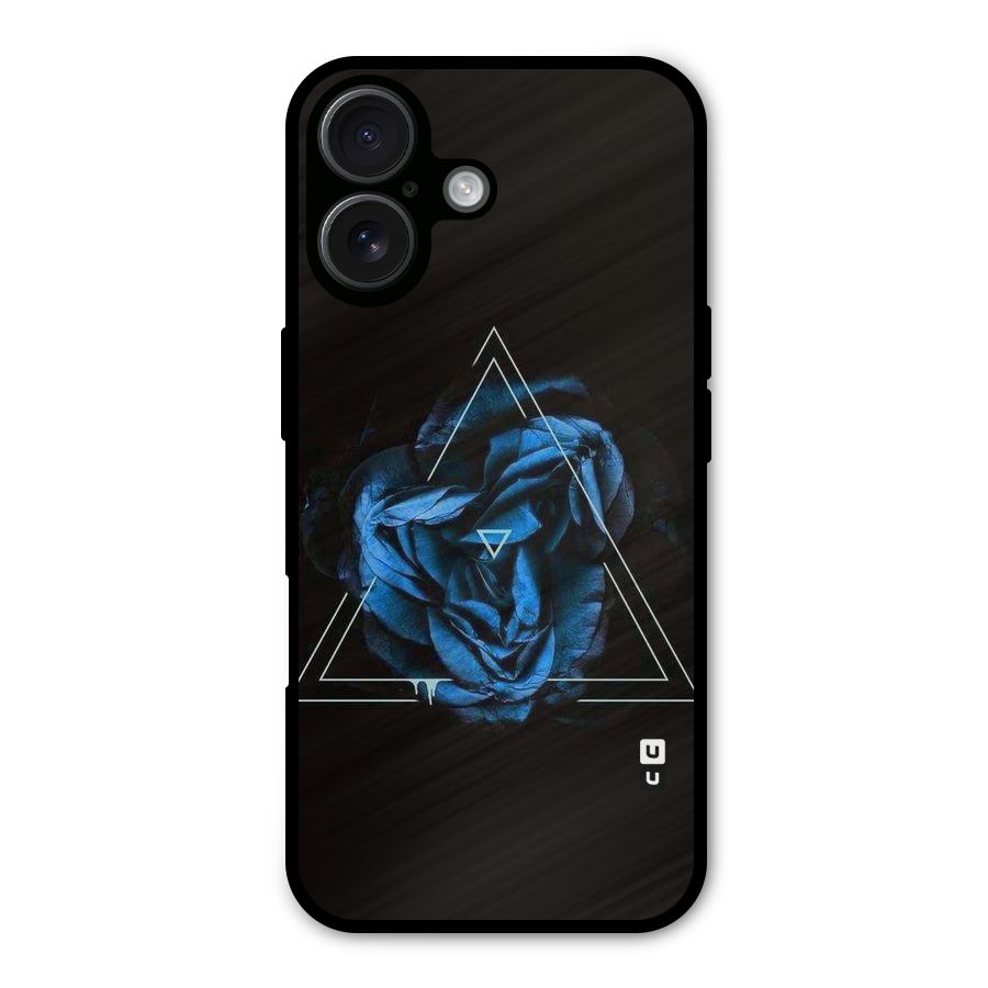 Blue Magic Triangle Metal Back Case for iPhone 16