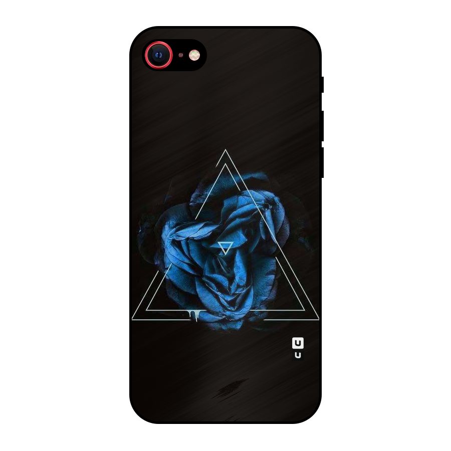 Blue Magic Triangle Metal Back Case for iPhone SE 2020