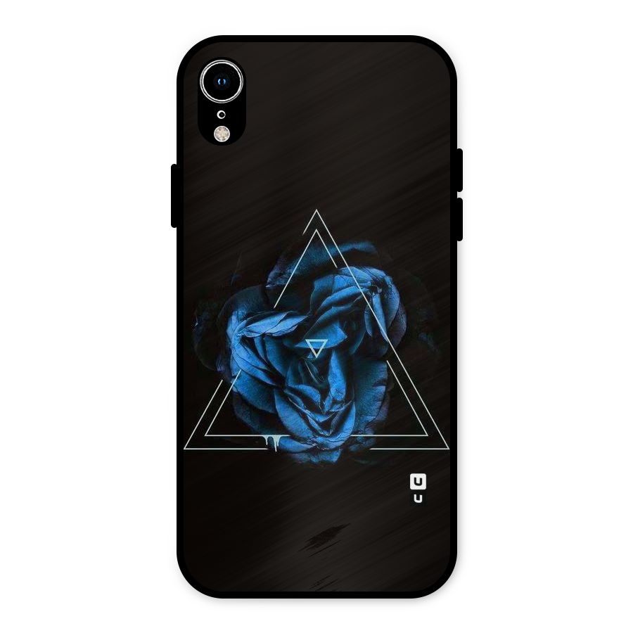 Blue Magic Triangle Metal Back Case for iPhone XR