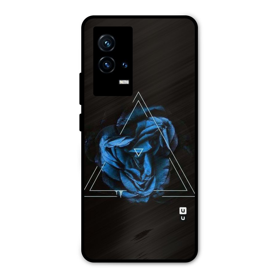 Blue Magic Triangle Metal Back Case for iQOO 9 5G