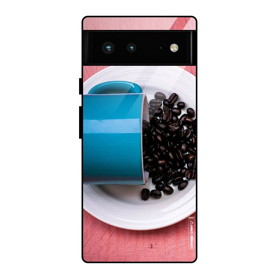 Blue Mug And Beans Glass Back Case for Google Pixel 6