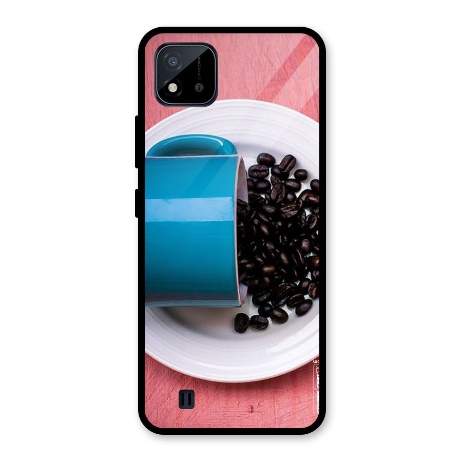 Blue Mug And Beans Glass Back Case for Realme C11 2021