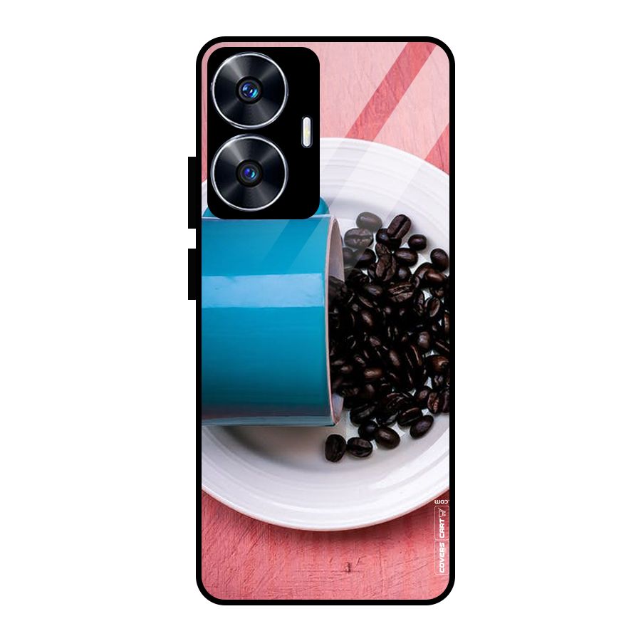 Blue Mug And Beans Glass Back Case for Realme Narzo N55